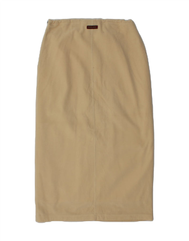 THINK PINK Womens High Waist Straight Skirt Large W30  Beige Polyester Vintage Think Pink and Second-Hand Think Pink from Messina Hembry 
