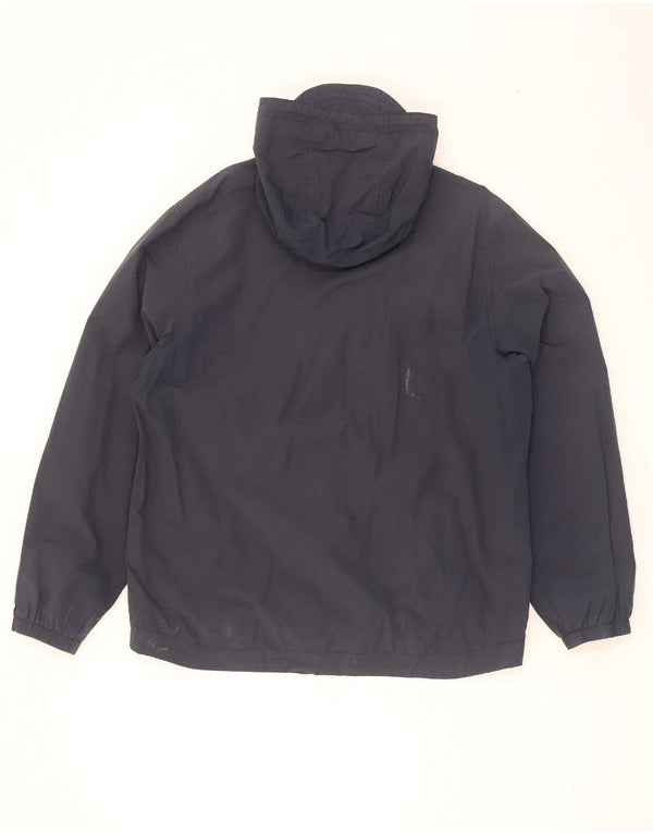 Lyle & Scott Mens Hooded Bomber Jacket UK 42 XL Navy Blue Cotton