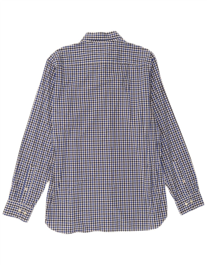 TOMMY HILFIGER Mens Regular Fit Shirt Large Blue Gingham Cotton
