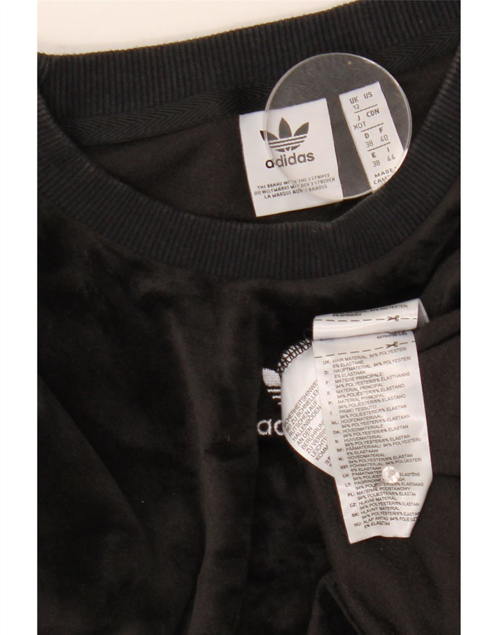 Adidas Maglia a manica lunga da donna UK 12 Medium Nero Poliestere