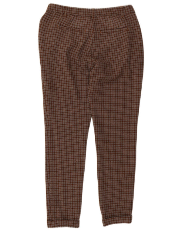 Pantaloni chino slim da donna Pinko W26 L26 poliestere a quadri marroni
