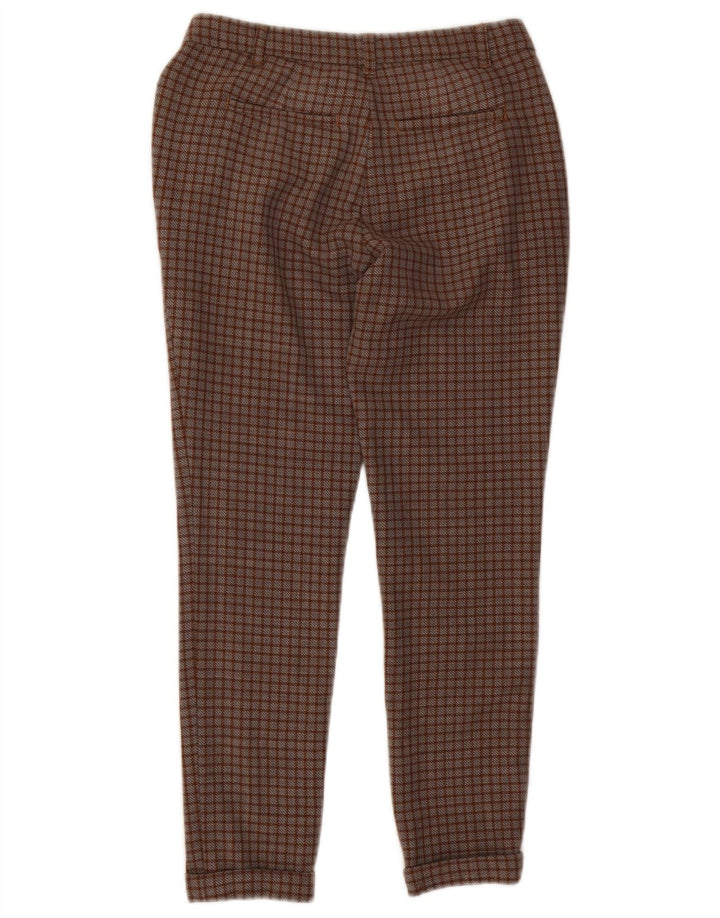 Pantaloni chino slim da donna Pinko W26 L26 poliestere a quadri marroni