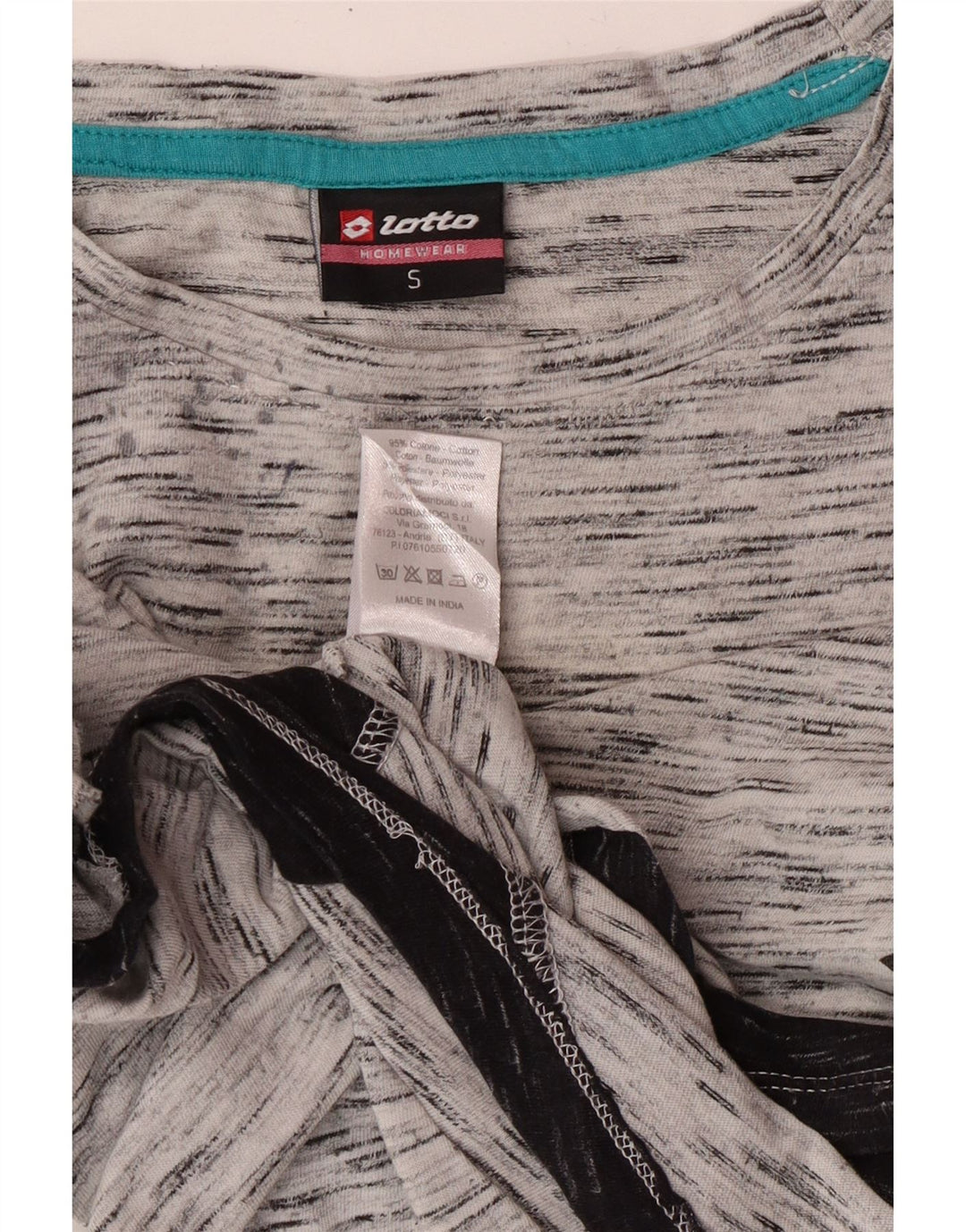 LOTTO Top grafico oversize da donna a maniche lunghe UK 10 piccolo grigio chiazzato