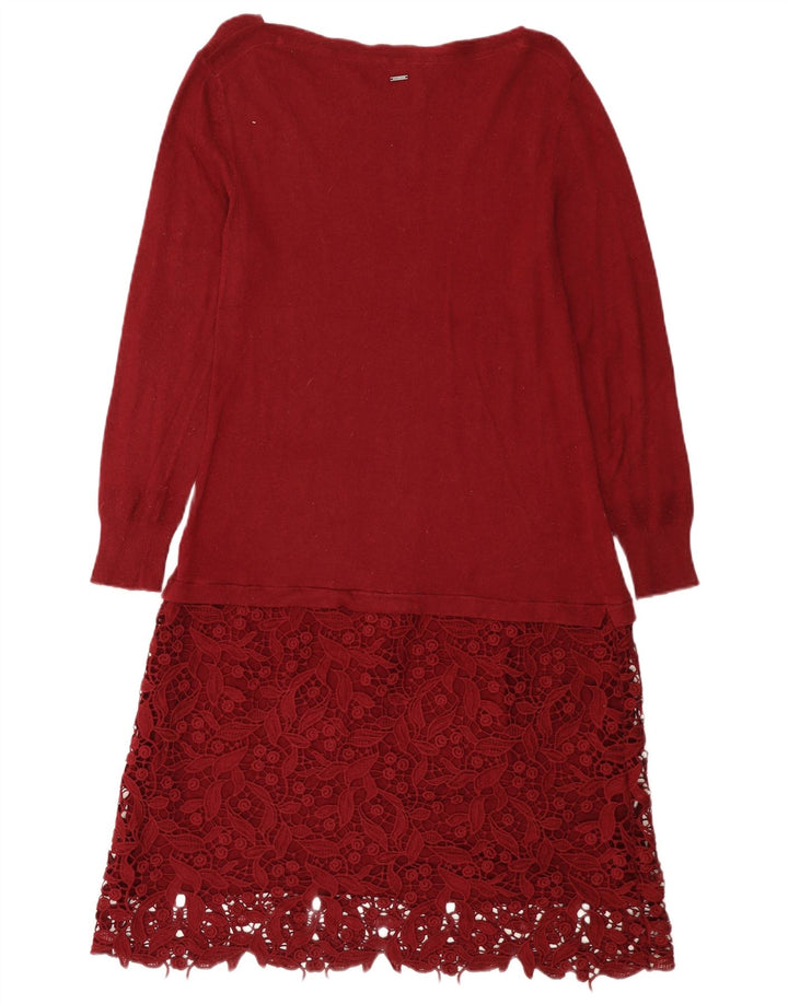 Abito maglione da donna White Stuff UK 14 Viscosa bordeaux medio