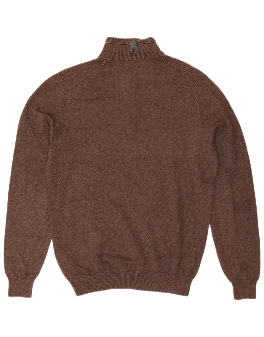 Massimo Dutti Maglione da uomo con zip e collo piccolo in cotone marrone