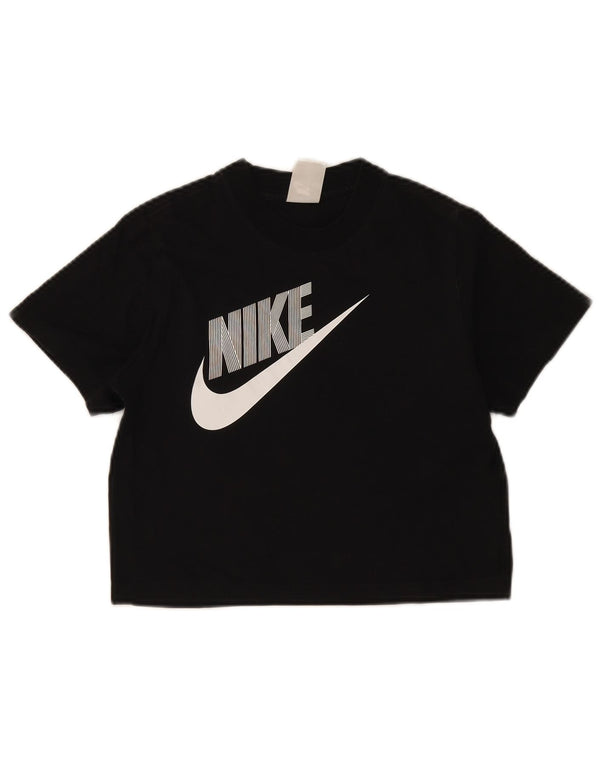 T-shirt grafica per ragazze Nike Top 8-9 anni piccola in cotone nero
