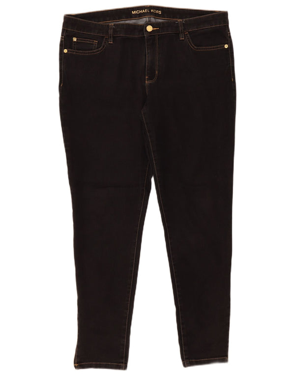 Jeans Jegging da donna Michael Kors US 12 Large W31 L31 Cotone nero