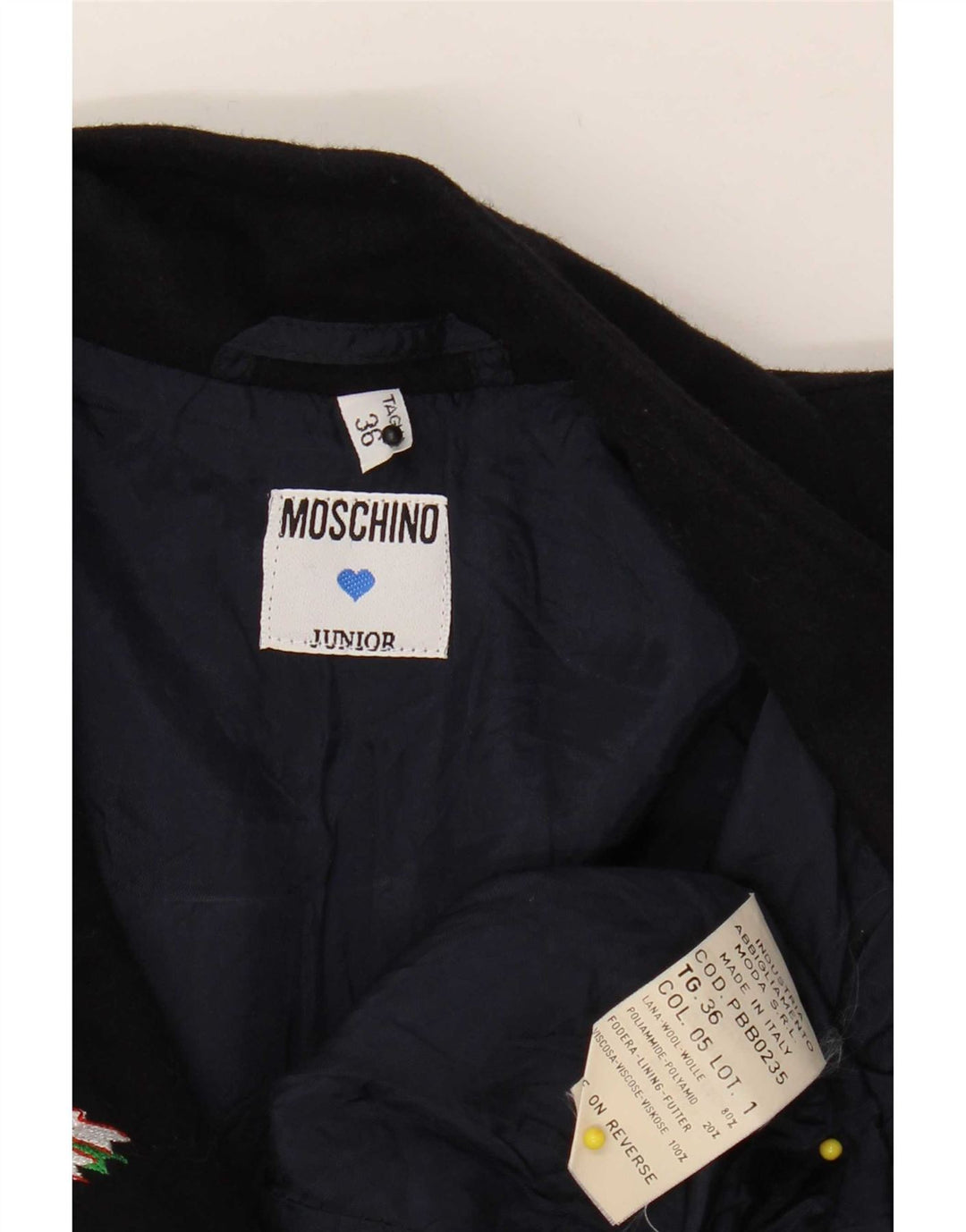 Giacca Blazer Doppiopetto Moschino Bambina 7-8 Anni Blu Navy Lana