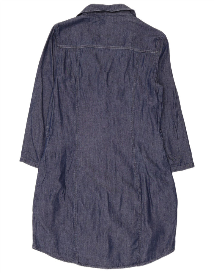 GUESS Abito camicia da donna in denim con maniche a 3/4 UK 10 Piccolo in cotone blu navy