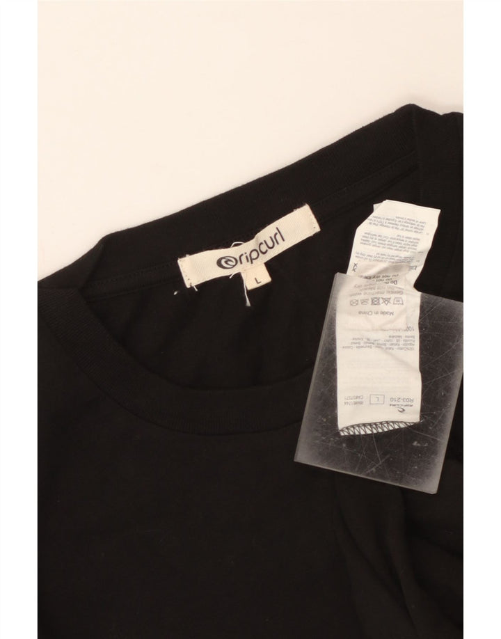 T-shirt grafica da uomo Rip Curl Top grande in cotone nero