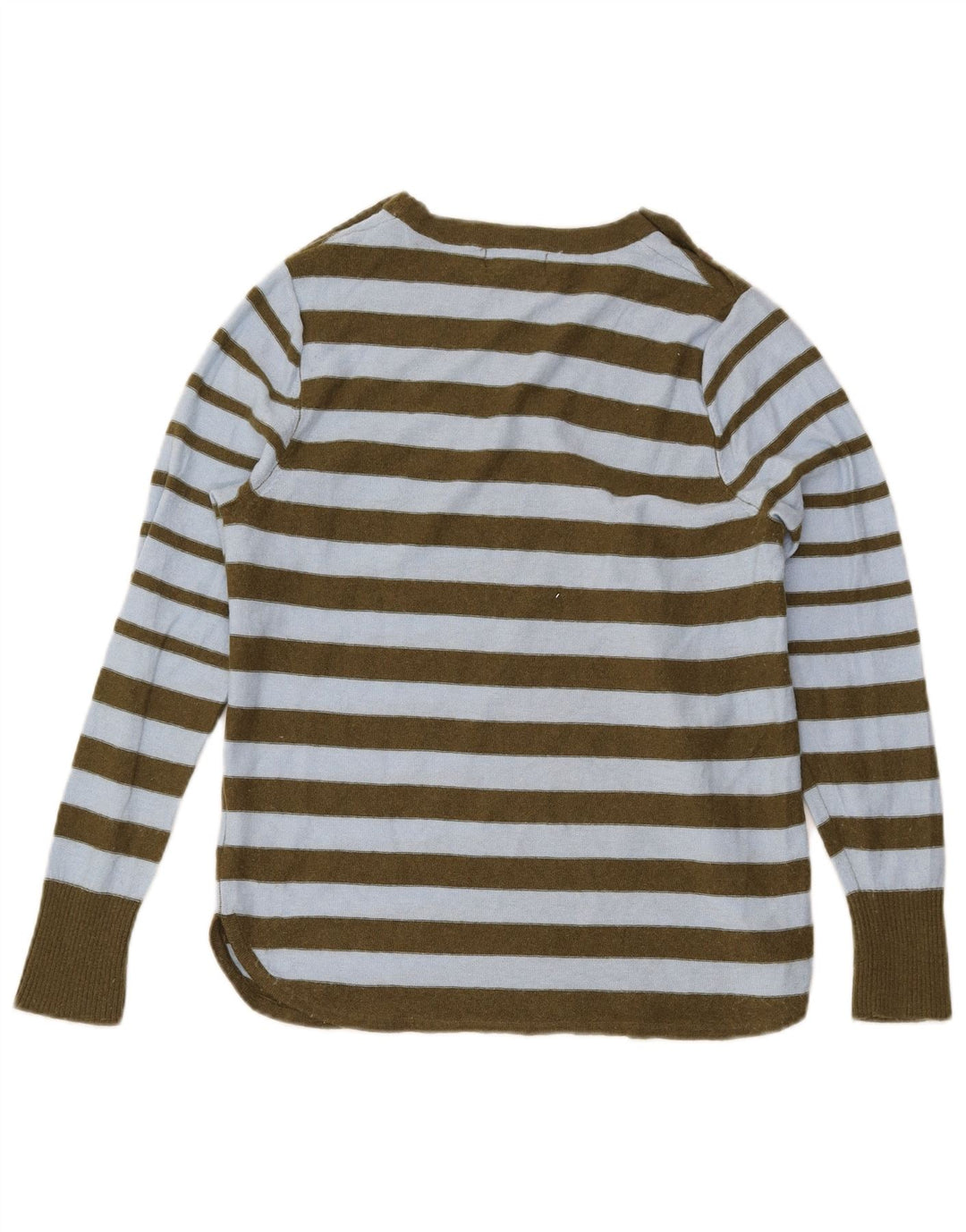 Maglione maglione con scollo a barca da donna di White Stuff UK 12 a righe kaki medie