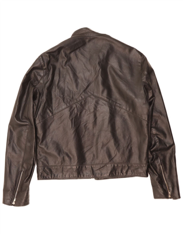 Giacca bomber da uomo vintage in pelle IT 52 XL in pelle nera