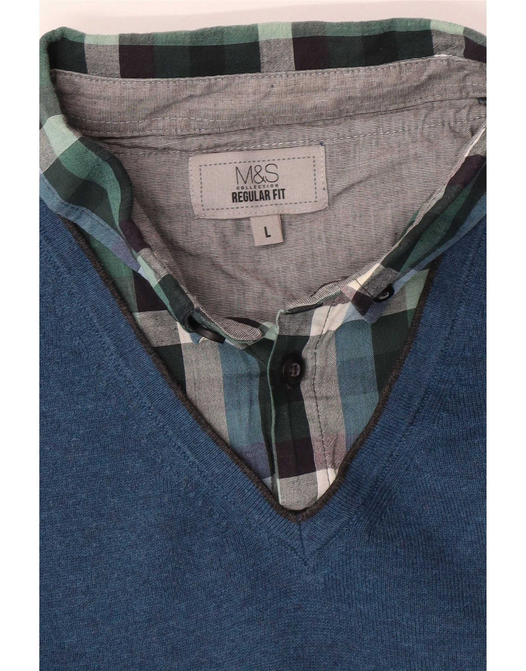 Maglione da uomo Marks & Spencer vestibilità regolare con collo alto, grande blu