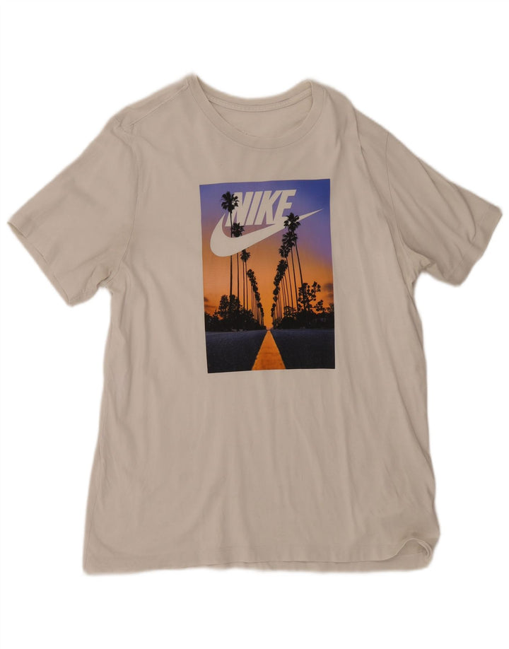 T-shirt grafica da uomo Nike Top grande in cotone bianco