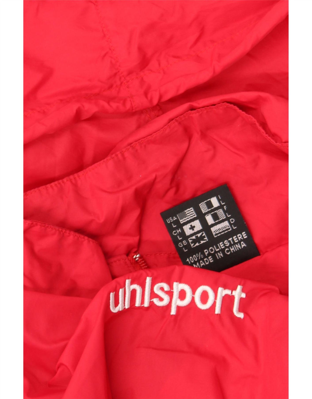 Giacca antipioggia da uomo con cappuccio Uhlsport UK 40 Large Rosso Poliestere
