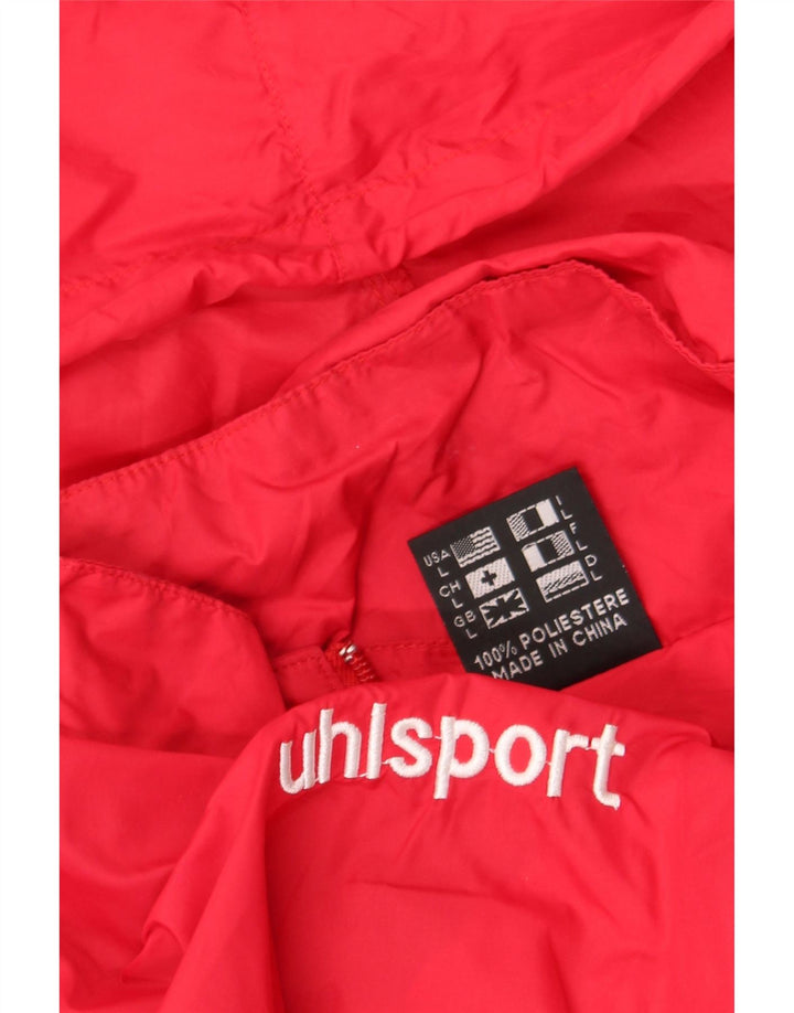 Giacca antipioggia da uomo con cappuccio Uhlsport UK 40 Large Rosso Poliestere