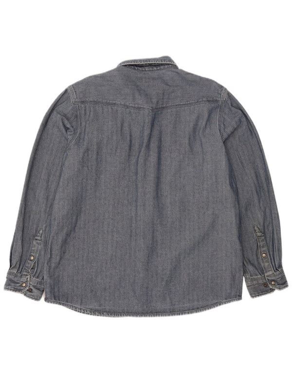 Camicia Carhartt da uomo slim fit grande cotone a spina di pesce blu