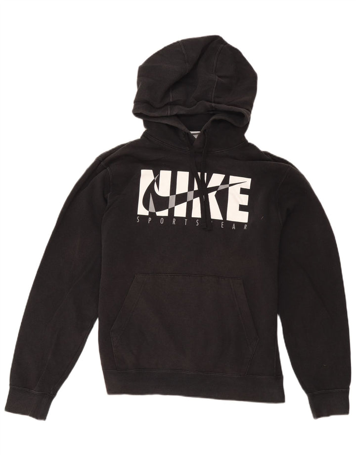 Felpa con cappuccio grafica Nike da uomo in cotone nero medio