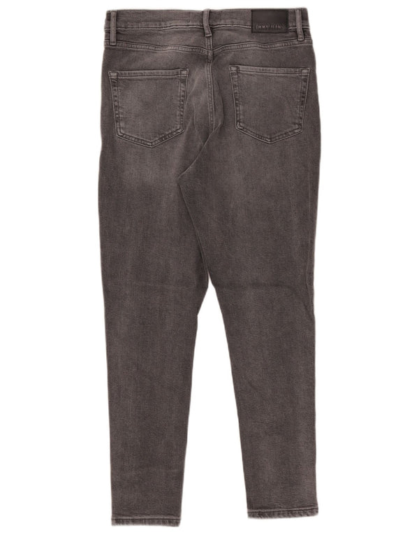 Jeans skinny corti a vita alta da donna Dkny W30 L26 cotone grigio