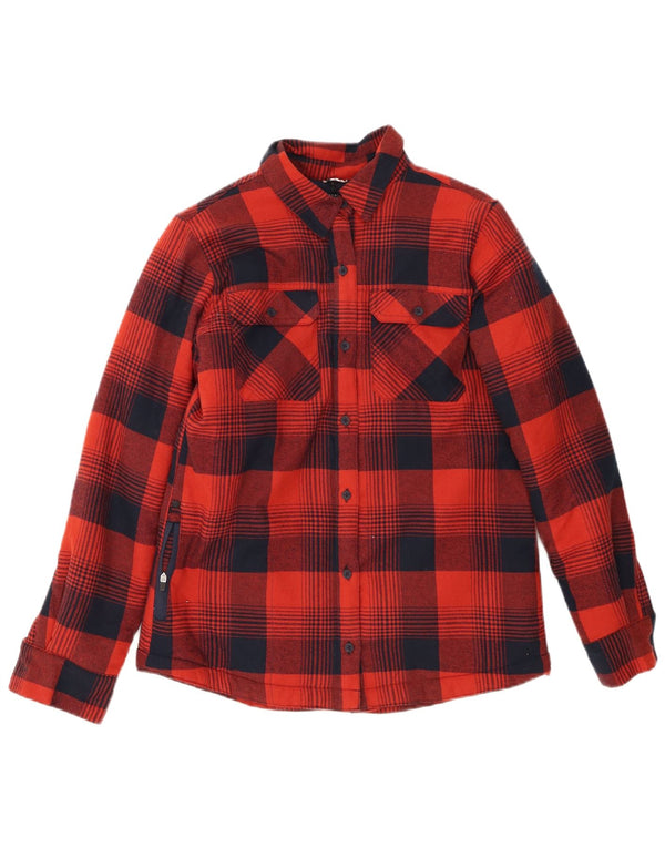 Wrangler Womens Regular Fit Sherpa Flannel Shirt UK 6 XS Red Check Cotton