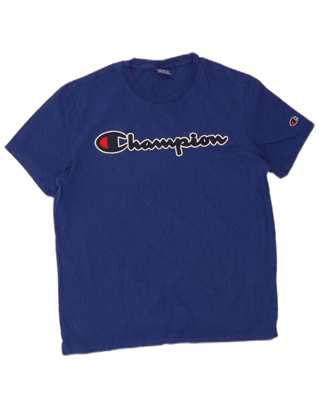 CHAMPION Mens Graphic T-Shirt Top Small Blue Cotton