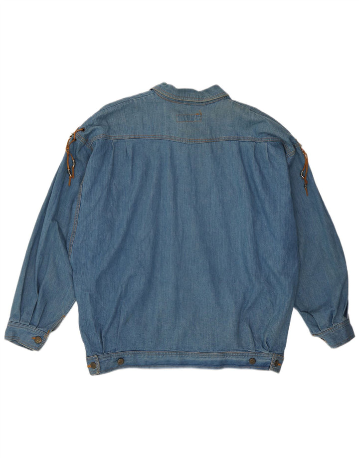 Giacca di jeans da uomo Green Leaves UK 40 grande cotone blu