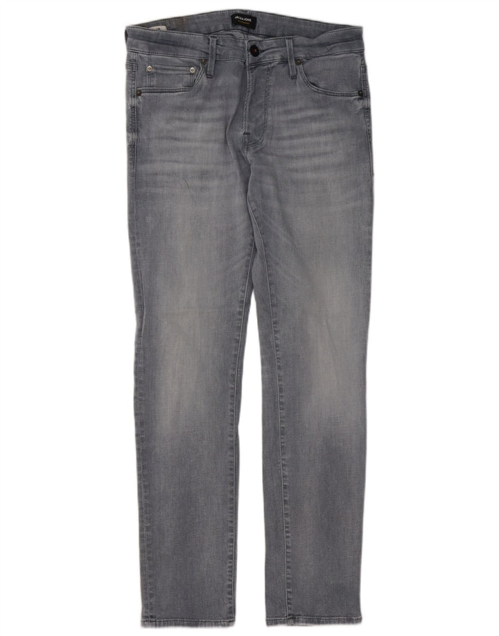 Jeans slim da uomo Jack & Jones W32 L30 cotone grigio