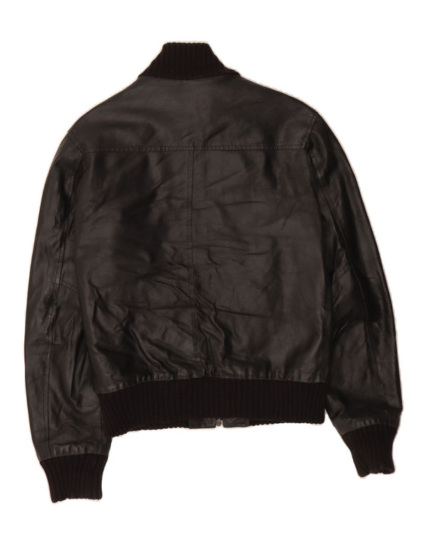 XAGON Mens Leather Jacket UK 34 XS Black Leather