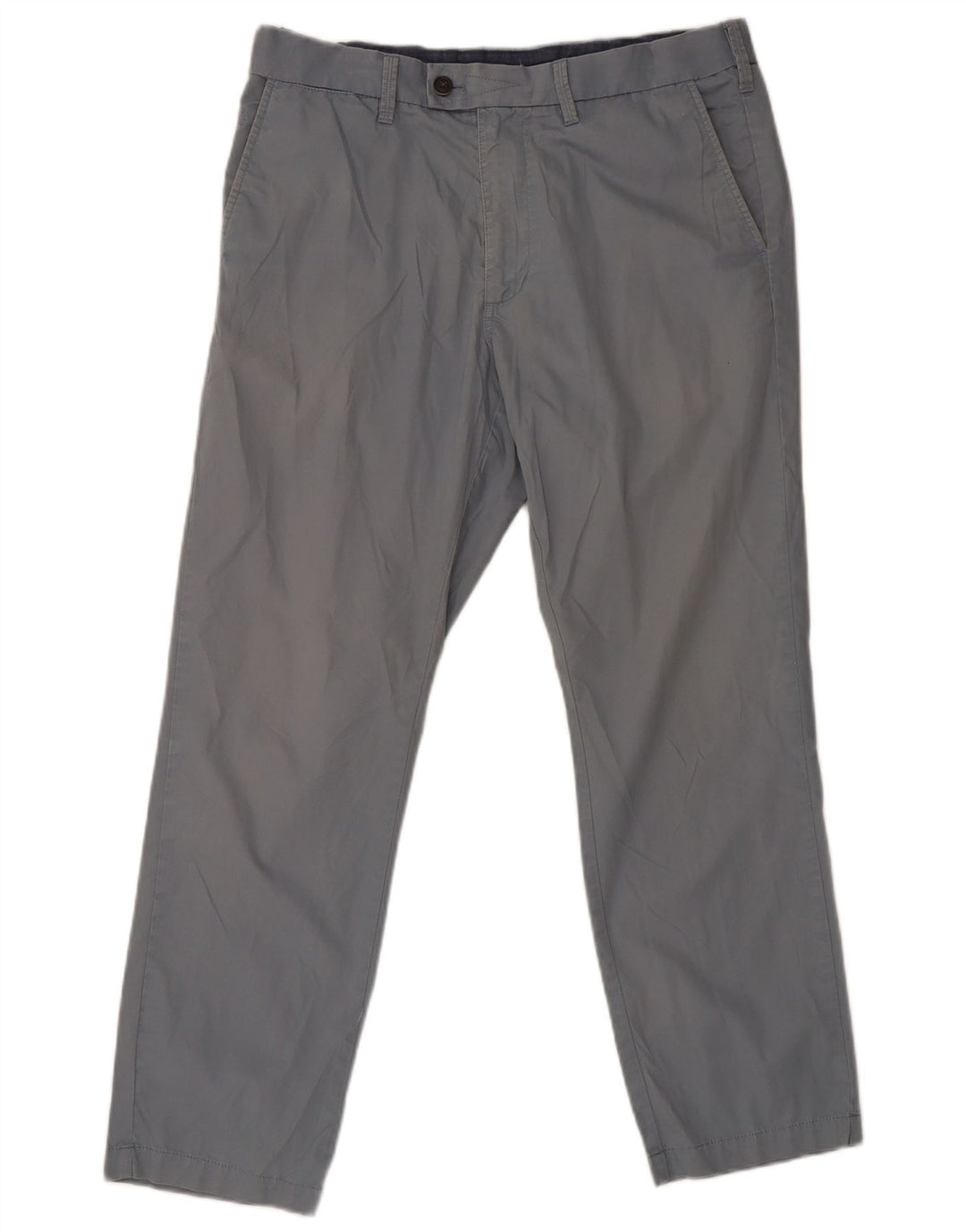 Pantaloni da abito regolari dritti da uomo Marks & Spencer W34 L29 cotone blu
