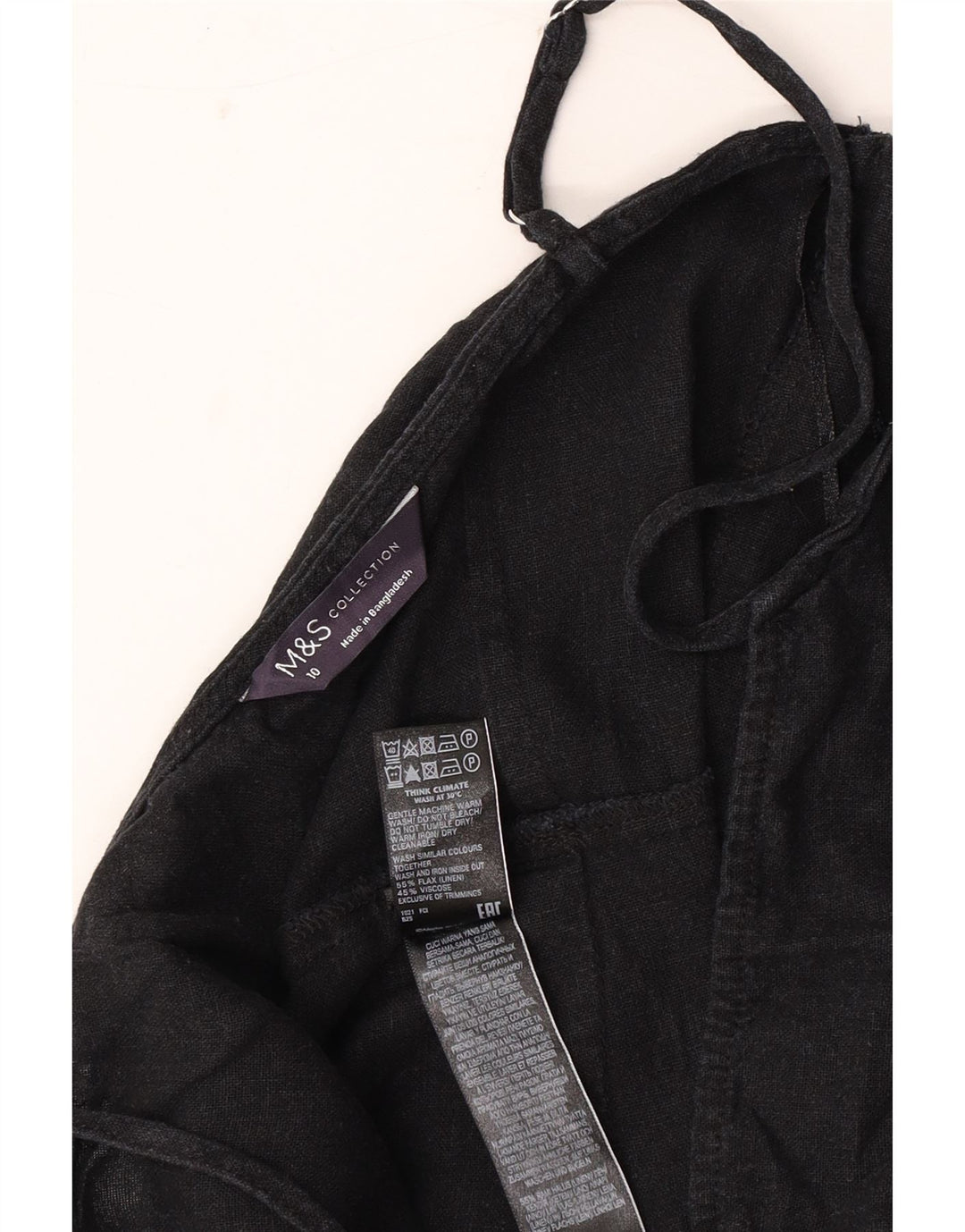 Tuta senza maniche da donna Marks & Spencer UK 10 piccola lino nero