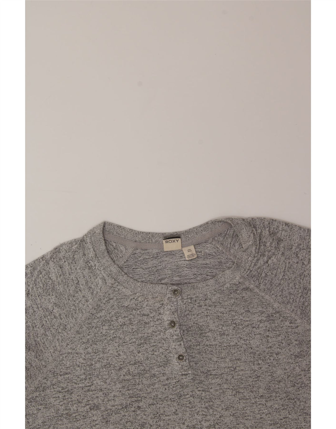 ROXY Womens Oversized Crop Sweatshirt Jumper UK 10 Small Grey Viscose Vintage Roxy and Second-Hand Roxy from Messina Hembry 