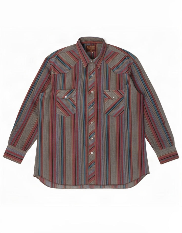 Camicia alta da uomo Rustler taglia 17 1/2 XL a righe multicolore