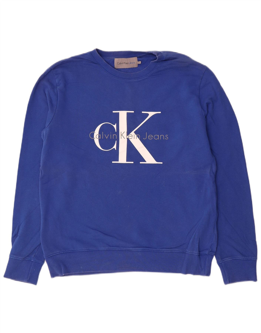 CALVIN KLEIN JEANS Felpa grafica da uomo Maglione grande cotone blu