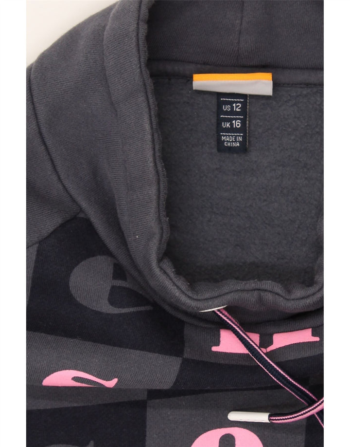 ELLESSE Womens Oversized 3/4 Sleeve Sweatshirt Jumper UK 16 Large Grey Vintage Ellesse and Second-Hand Ellesse from Messina Hembry 