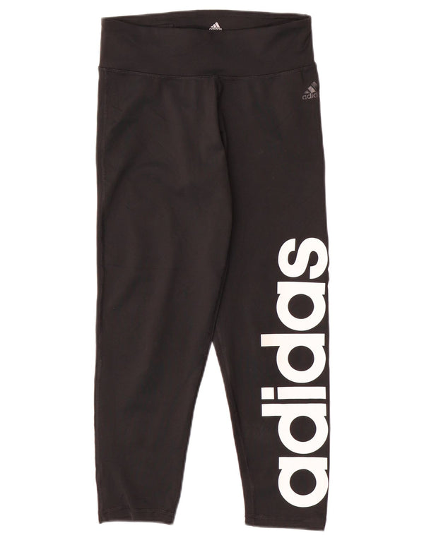 Leggings Capri con grafica Climalite da donna ADIDAS UK 8/10 Small Nero