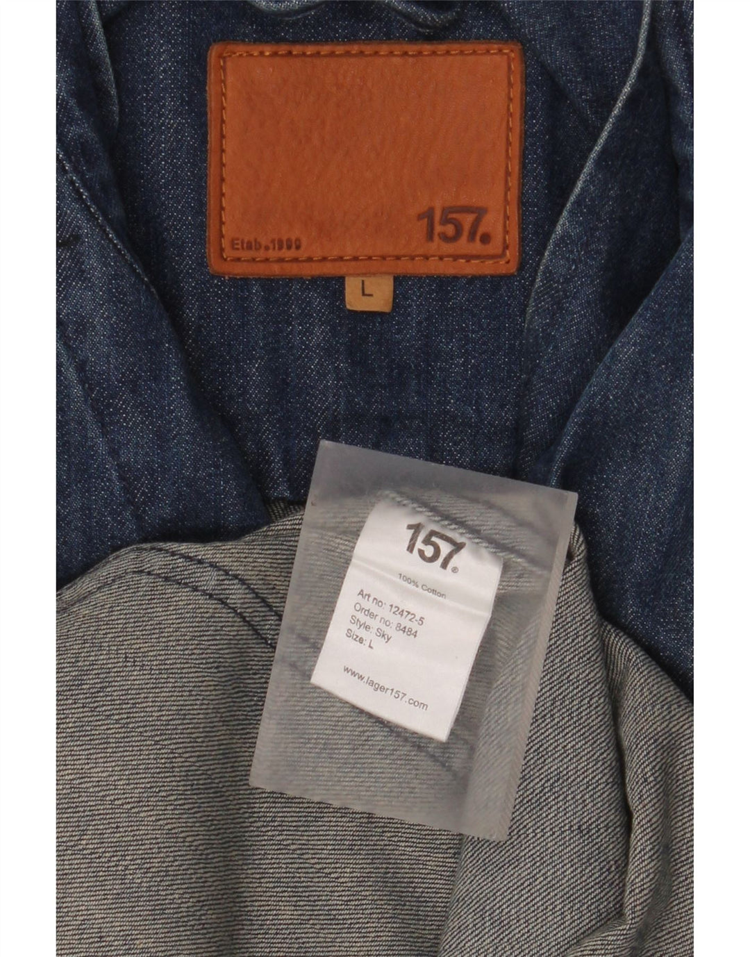Lager 157 Giacca blazer a 5 bottoni in denim da uomo UK 40 Grande cotone blu
