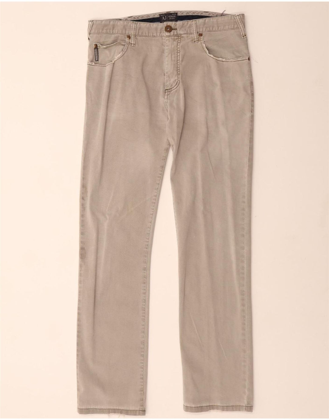 Pantaloni casual dritti da uomo ARMANI W32 L30 in cotone grigio
