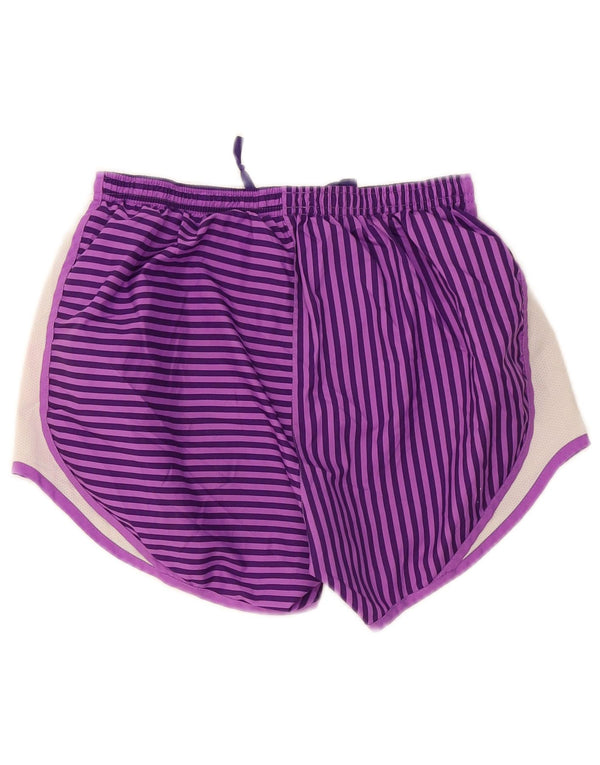 Pantaloncini sportivi Nike da donna Dri Fit UK 8 piccoli in poliestere a righe viola