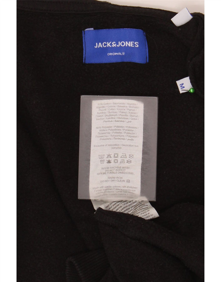 Jack & Jones Felpa con cappuccio grafica da uomo in cotone nero medio
