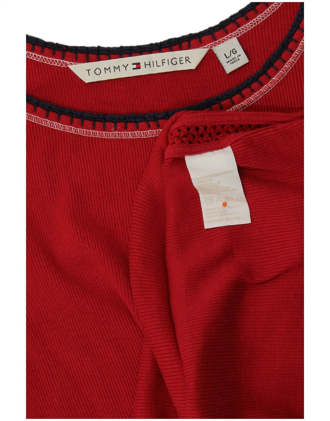 TOMMY HILFIGER Canotta da donna UK 16 Large Rosso Cotone
