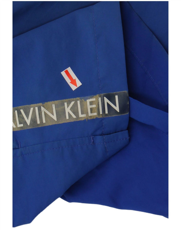 Pantaloncini da bagno grafici da uomo Calvin Klein piccoli in poliestere blu