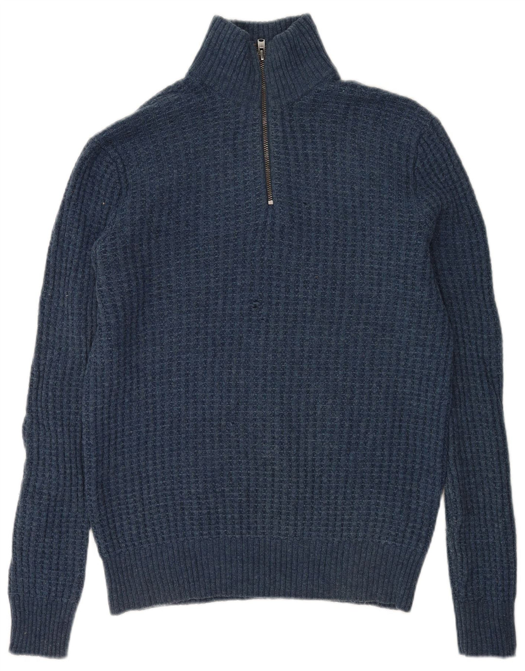 Maglione Gap da uomo con zip e collo piccolo in lana d'agnello blu