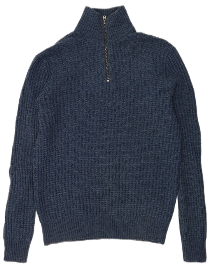 Maglione Gap da uomo con zip e collo piccolo in lana d'agnello blu
