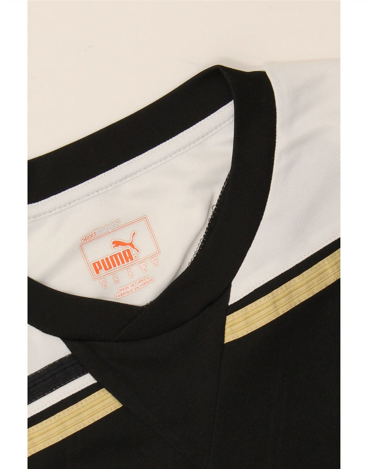 PUMA Top grafico da uomo a maniche lunghe piccolo nero a blocchi di colore