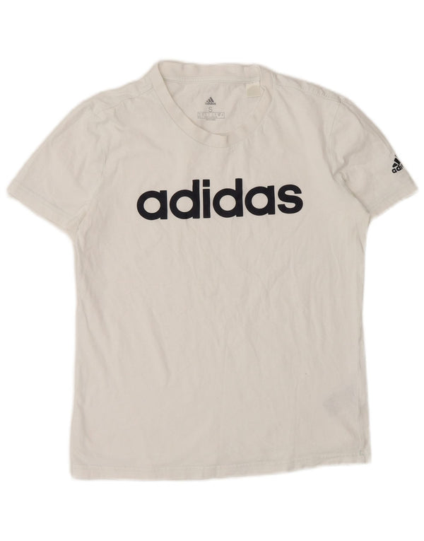T-shirt grafica da donna Adidas Top UK 8/10 piccola in cotone bianco