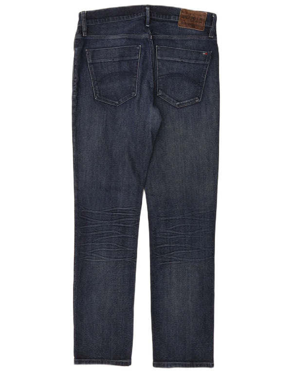 Jeans dritti da uomo Tommy Hilfiger W32 L32 cotone blu navy