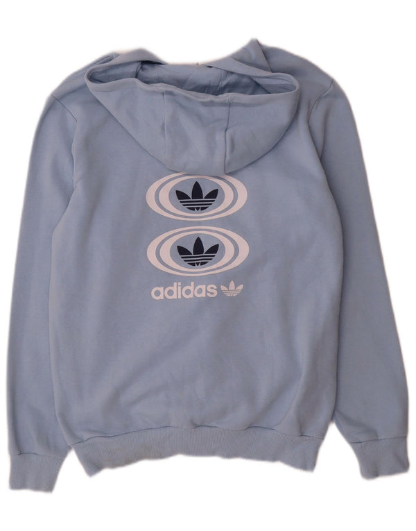 Felpa con cappuccio grafica Adidas da ragazzo 13-14 anni in cotone blu