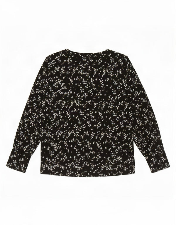 Camicetta a maniche lunghe da donna Marks & Spencer UK 8 Small Black Floral