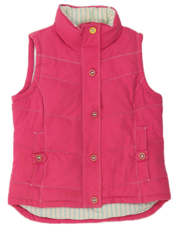 Gilet imbottito da donna Joules UK 12 cotone rosa medio classico