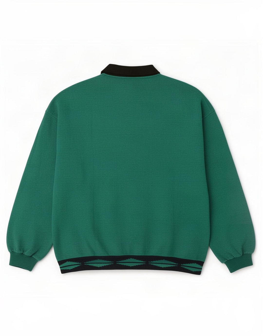 Felpa oversize da donna vintage maglione UK 14 verde medio geometrico